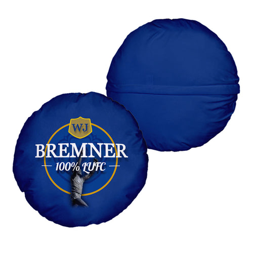 Leeds WJ Bremner- Football Legends - Circle Cushion 14"