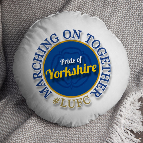 Leeds marching on together- Football Legends - Circle Cushion 14"