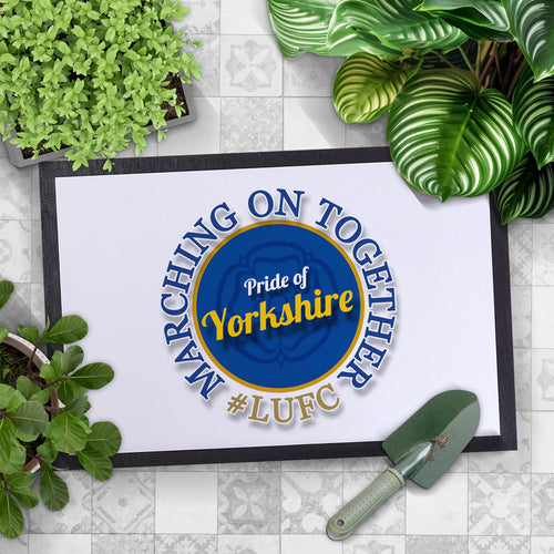Leeds marching on together - Football Legends - Door Mat -60cm X 40cm