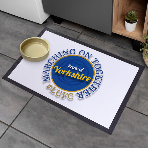 Leeds marching on together - Football Legends - Door Mat -60cm X 40cm