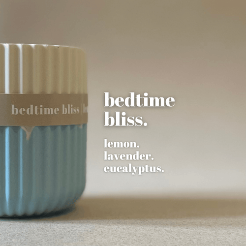 Lemon & Lavender Stoneware Soy Candle – Relaxing Bedtime Candle