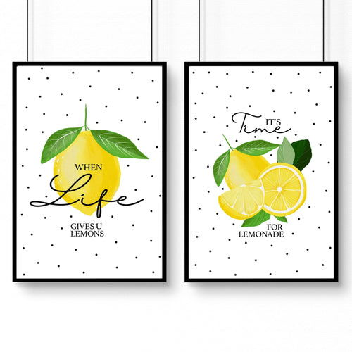 Lemons print | Set of 2 wall art prints