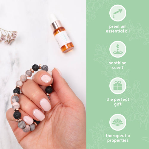 Lava Bead Aromatherapy Bracelet with Essential Oil - Balance