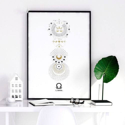 Libra wall art print | Zodiac horoscope signs