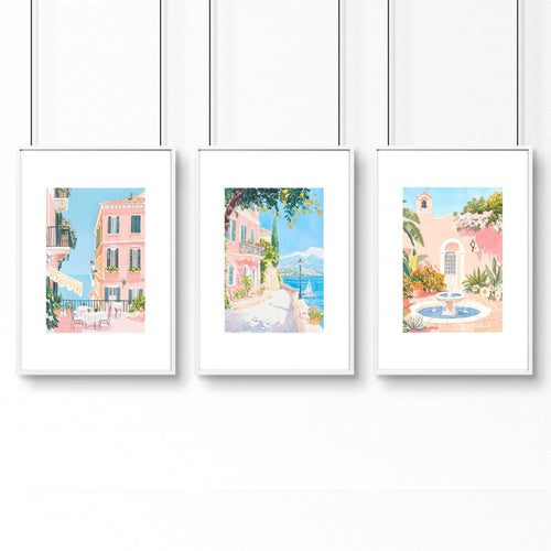 Living Room Artwork For Wall | Set of 3 Beach Decor Wall art Prints