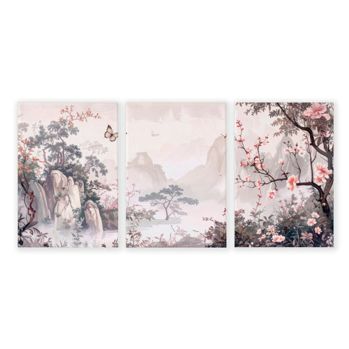 Living Room Picture Wall | Set of 3 Chinoiserie Wall art Prints