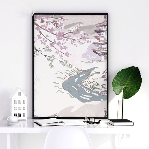 Set of 3 wall art for living room | set of 3 Chinoiserie wall art
