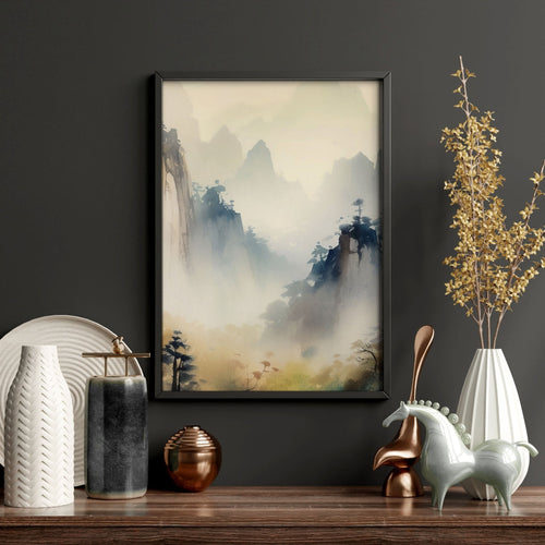 Living Room Wall Decor Modern | Set of 3 Asian Inspired Wall art Prints