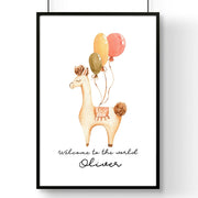 Childrens bedroom decorations | Llama Wall art for Nursery