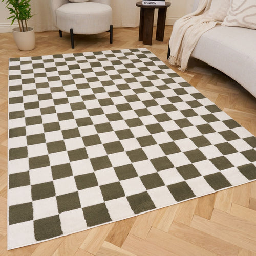 Loft Checkerboard Green Rug
