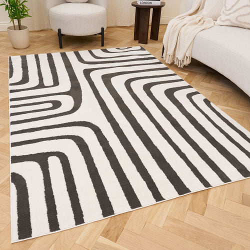 Loft Geometric Dark Grey Rug