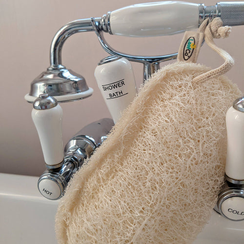 LoofCo Bathroom Cleaning Pad – Natural Loofah Scrubber for Surfaces