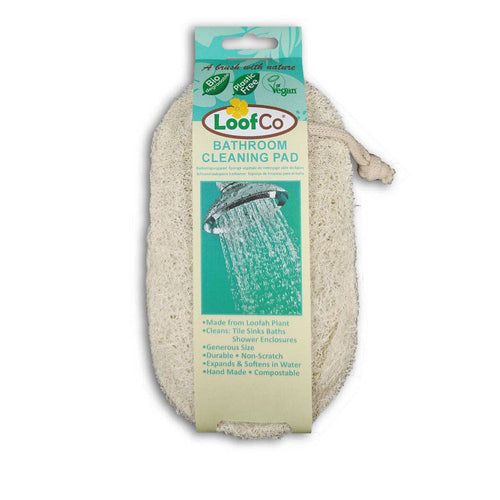 LoofCo Bathroom Cleaning Pad – Natural Loofah Scrubber for Surfaces