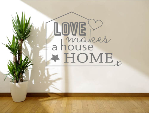 Love Makes a House Home Wall Sticker – Elegant Vinyl Quote for Living Room