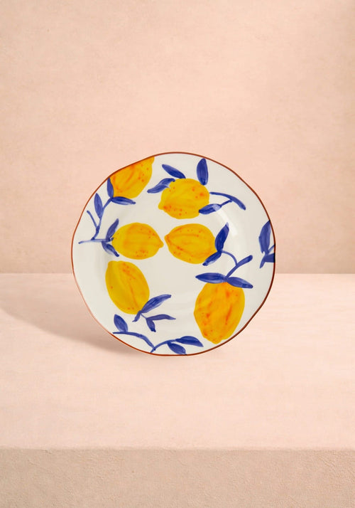 Buds in May — Hand-Painted Lunch Plates Inspired by Matisse Set of 4