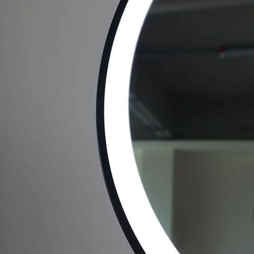 Grace Round Hollywood Mirror Black 60x67cm