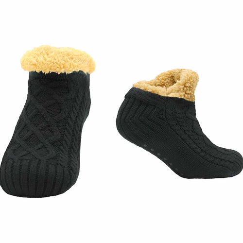 Sock Stack Slipper Socks Sherpa Lined Warm Nordic Fair Isle Non Slip Indoor Winter House