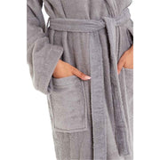 Daisy Dreamer Women Bamboo Hooded Dressing Gown Towelling Robe Ultra Absorbent Grey Cotton Rich Easy-Care Bath Robe