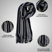 Sock Stack Men's Scarf Long Woven Stripe Design Acrylic Warm Hypoallergenic Winter