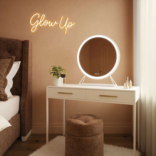 Marilyn Round Hollywood Mirror White 60x67cm