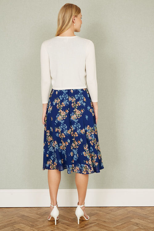 Yumi Ivory Diamante Button Cropped Cardigan