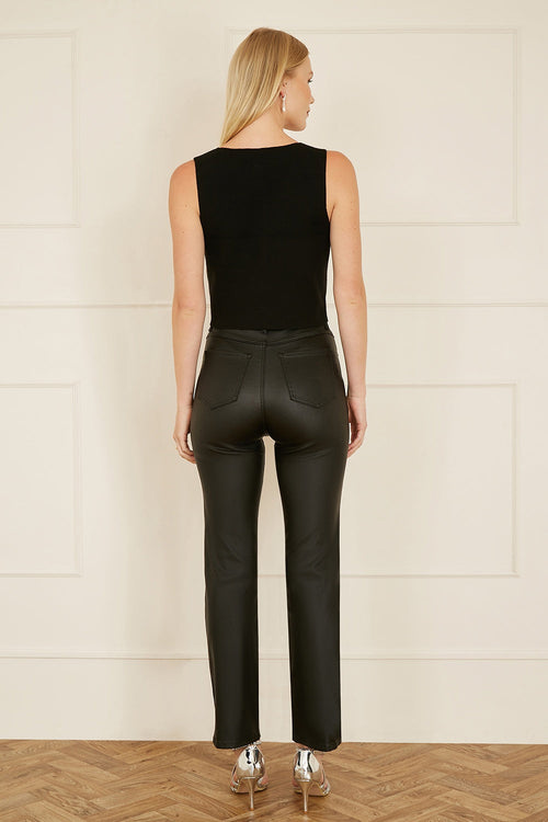 Yumi Black Sequin Waistcoat With Knitted Back