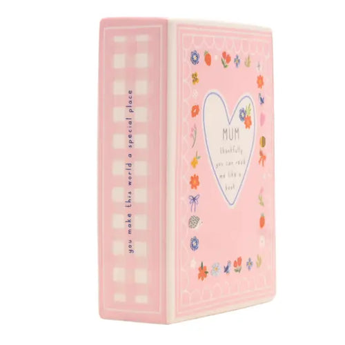 Love Life Sentiment Gift Book Vase 15cm - Mum