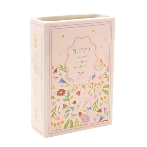 Love Life Sentiment Gift Book Vase 15cm - Mummy