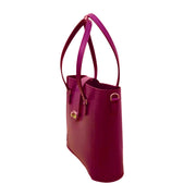 Leather Mini Twist Lock Shopper Bag - Magenta