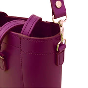 Leather Mini Twist Lock Shopper Bag - Magenta