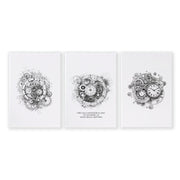 Male Office Decor | Set of 3 Abstract Clocks Wall art Prints