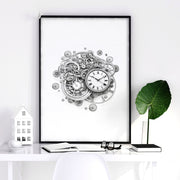 Male Office Decor | Set of 3 Abstract Clocks Wall art Prints