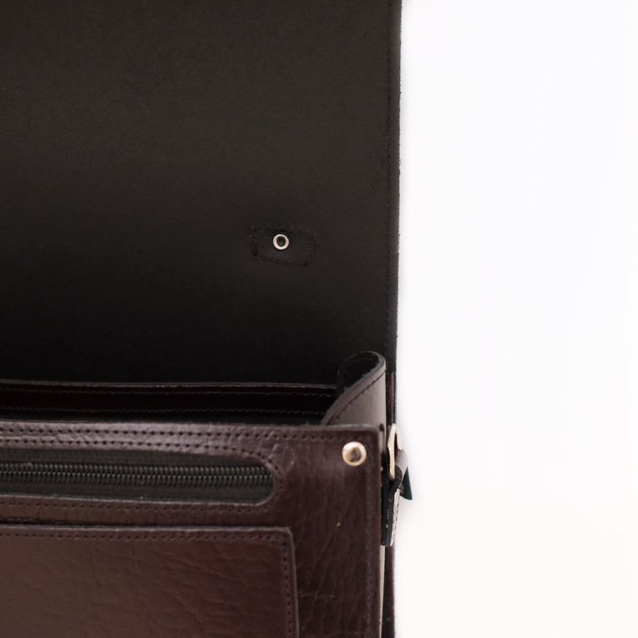 Executive Handmade Leather Sugarcube Grande - Marsala Red