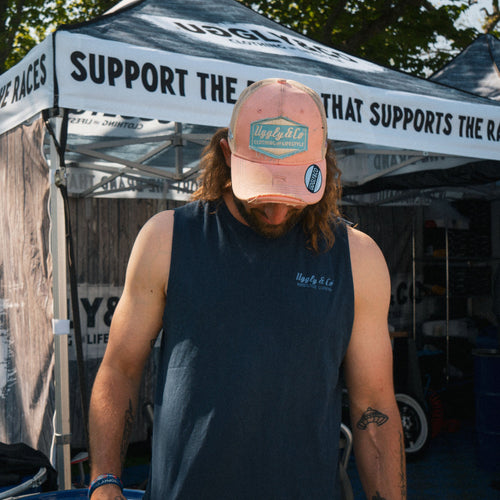 Pastel Pink & Blue Diamond Trucker Hat