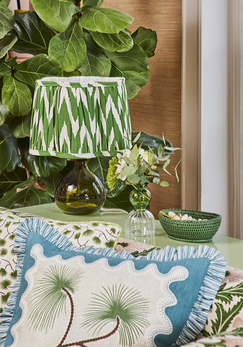 Mayfair Tray Hold All Rattan Basket in Green