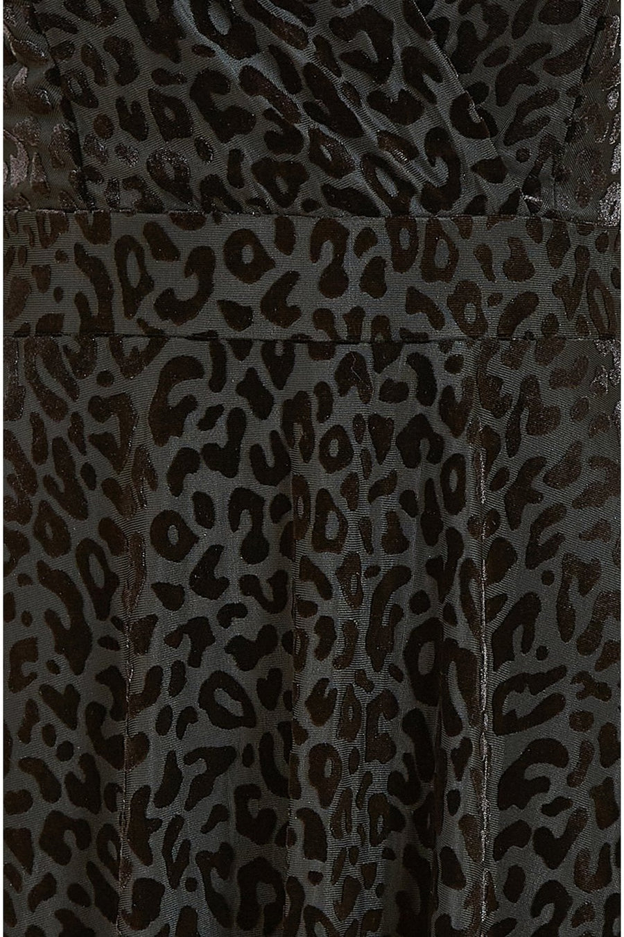 Mela Black Leopard Wrap Skater Dress