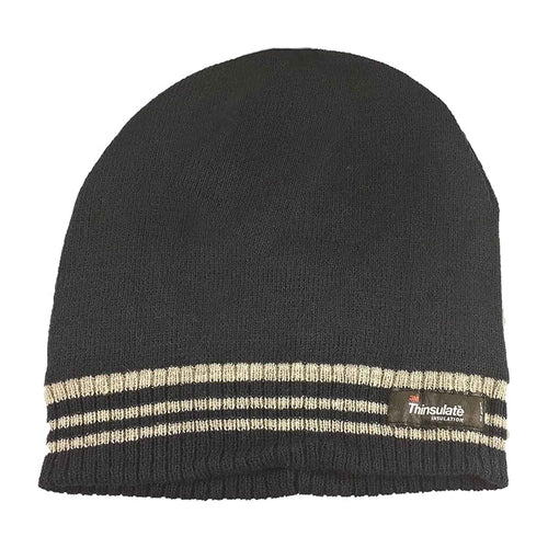 Sock Stack 3M Thinsulate Insulated Fleece Lined Knitted Beanie Hat With Striped Design