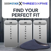 Sock Stack Men's Corduroy Slip On Indoor Slippers Non Slip Memory Foam Warm Thermal Lined