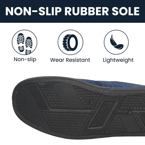 Sock Stack Men's Checked Slippers Memory Foam Cushioned Soft Lining Warm Thermal Slip-On