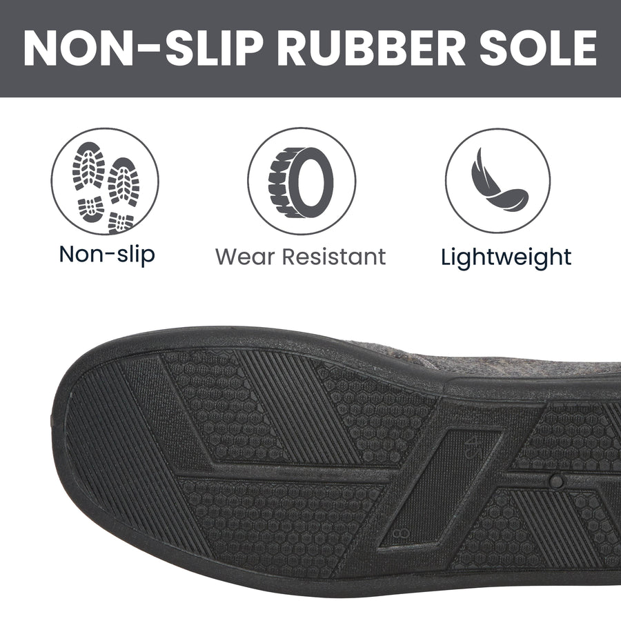 Sock Stack Men's Checked Slippers Memory Foam Cushioned Soft Lining Warm Thermal Slip-On
