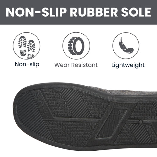 Sock Stack Men's Checked Slippers Memory Foam Cushioned Soft Lining Warm Thermal Slip-On