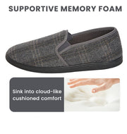 Sock Stack Men's Checked Slippers Memory Foam Cushioned Soft Lining Warm Thermal Slip-On