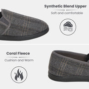 Sock Stack Men's Checked Slippers Memory Foam Cushioned Soft Lining Warm Thermal Slip-On