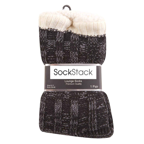 Sock Stack Mens Slipper Socks Non Slip Grips Chunky Winter Lounge Wear Ultra Soft Sherpa