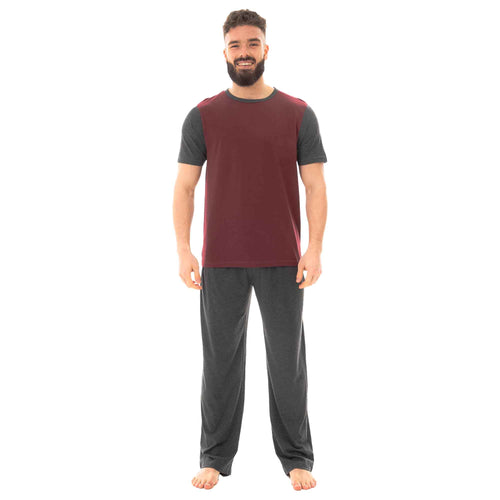 Sock Stack Men's Cotton T Shirt and Long Pants Loungewear Set Lightweight Breathable