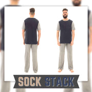 Sock Stack Men's Cotton T Shirt and Long Pants Loungewear Set Lightweight Breathable