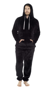 Toro Rocco Men's Hooded Snuggle Fleece Loungewear Pyjama Set Thermal With Elastic Waist