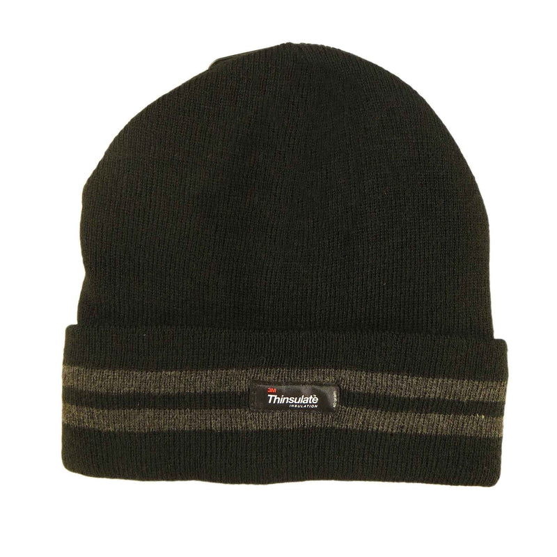 Sock Stack Mens 3M Thinsulate Fleece Knitted Beanie Hat Stripe Thermal Insulation