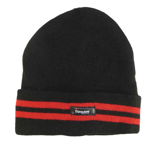 Sock Stack Mens 3M Thinsulate Fleece Knitted Beanie Hat Stripe Thermal Insulation