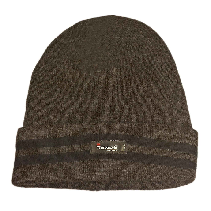 Sock Stack Mens 3M Thinsulate Fleece Knitted Beanie Hat Stripe Thermal Insulation